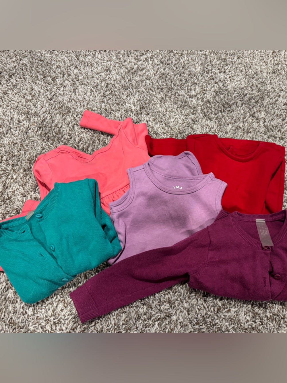 Primary Baby Girl Solid Color Clothing Lot 5 pc 12-18 month mix all seasons